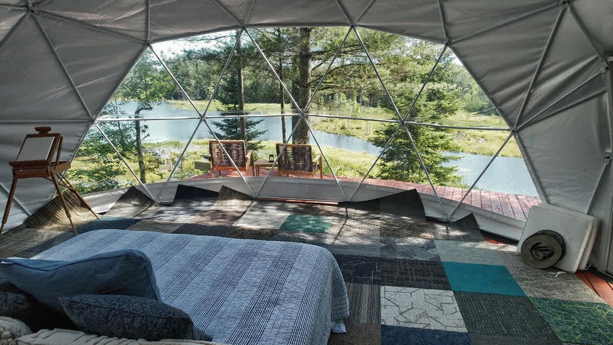 What a view from your oversized King Bed with premium designer bedding.
