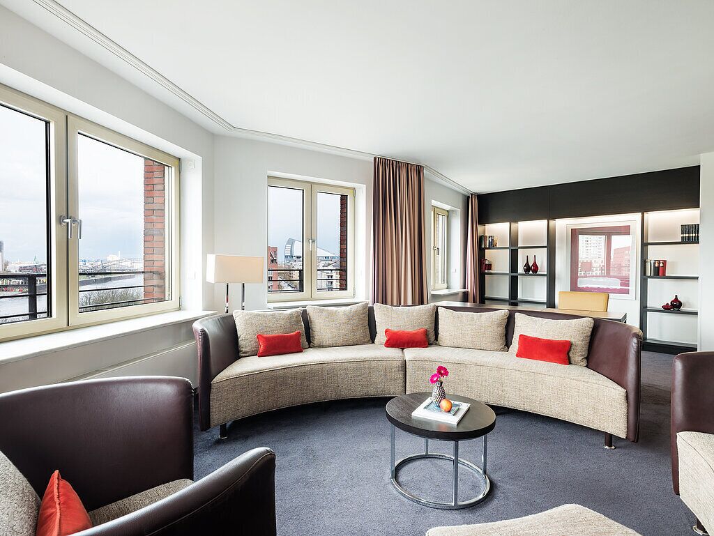 Suite Deluxe, vue fleuve | Coin séjour