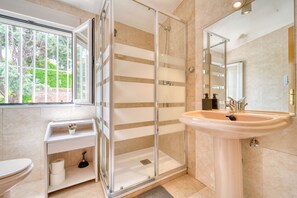 Room, 2 Double Beds | Bathroom | Towels, soap, toilet paper