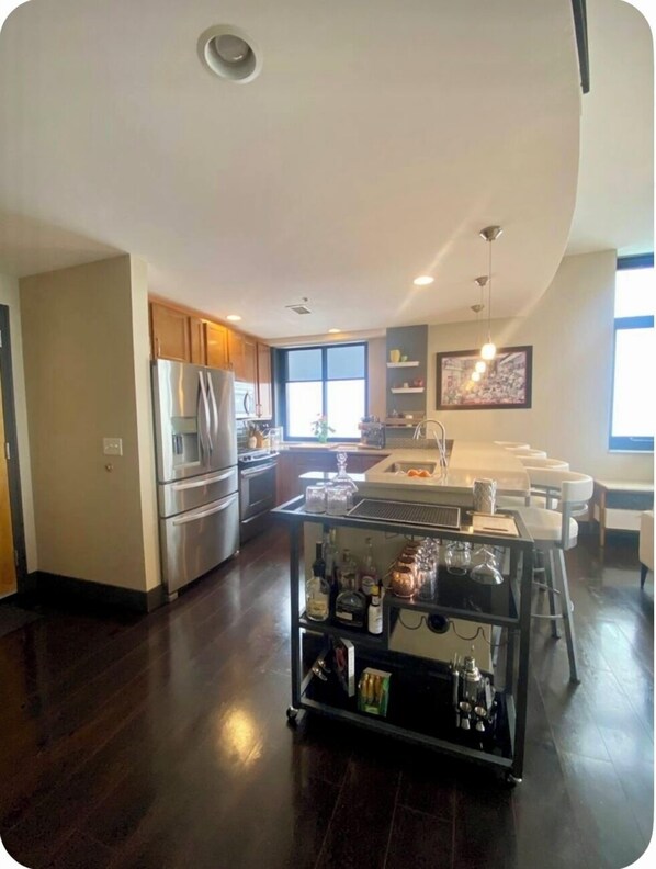Microwave, oven, stovetop, dishwasher