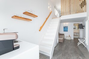 Superior Suite, Patio, Courtyard View | Premium bedding, Select Comfort beds, in-room safe, iron/ironing board - Mytheo Luxury Studios (Mykonos)