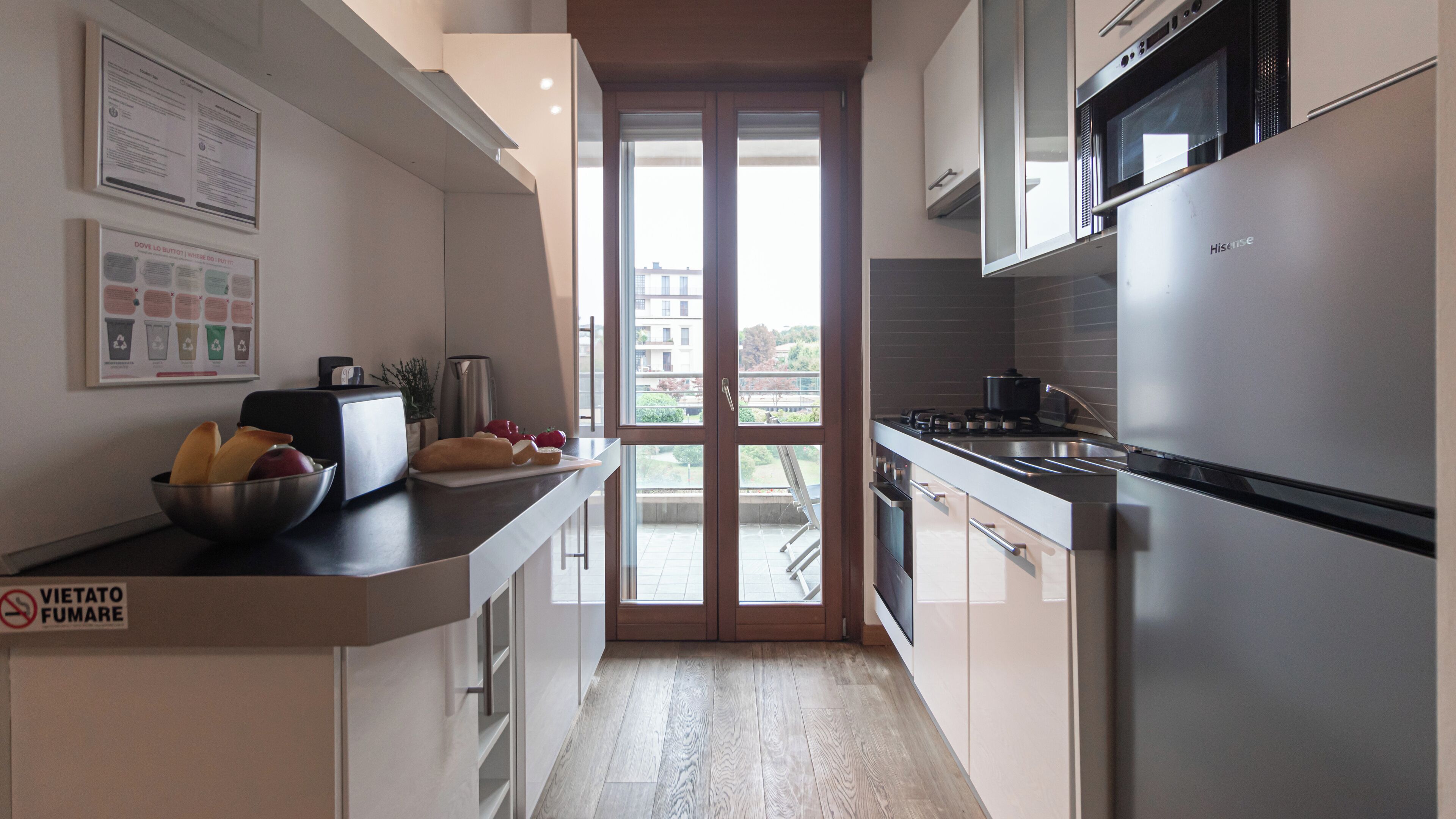 Apartment (1 Bedroom) | Private kitchen | Microwave, oven, electric kettle, high chair