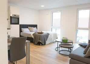 Appartement Confort, vue établissement | Bureau, espace de travail pour ordinateur portable, Wi-Fi gratuit