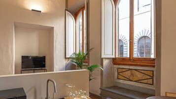 Deluxe-Studiosuite, Stadtblick | Eigene KĂŒche