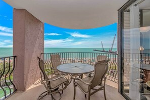 Outdoor dining - Boardwalk Oceanfront 3BR | Balcony, Pool & Hot Tub (Myrtle Beach)
