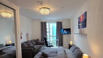 Deluxe Apartment, 3 Bedrooms, City View | Desk, laptop workspace, free WiFi