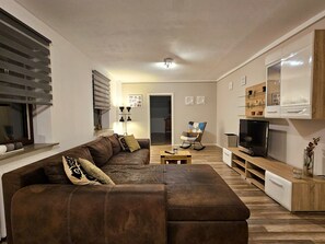 Apartment, Lake View | Living area - Apartments am Sellker Noor - Naturparkl (Selk)