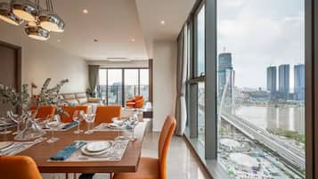 Premium Apartment, 3 Bedrooms, Balcony, City View | Hypo-allergenic bedding, minibar, individually decorated