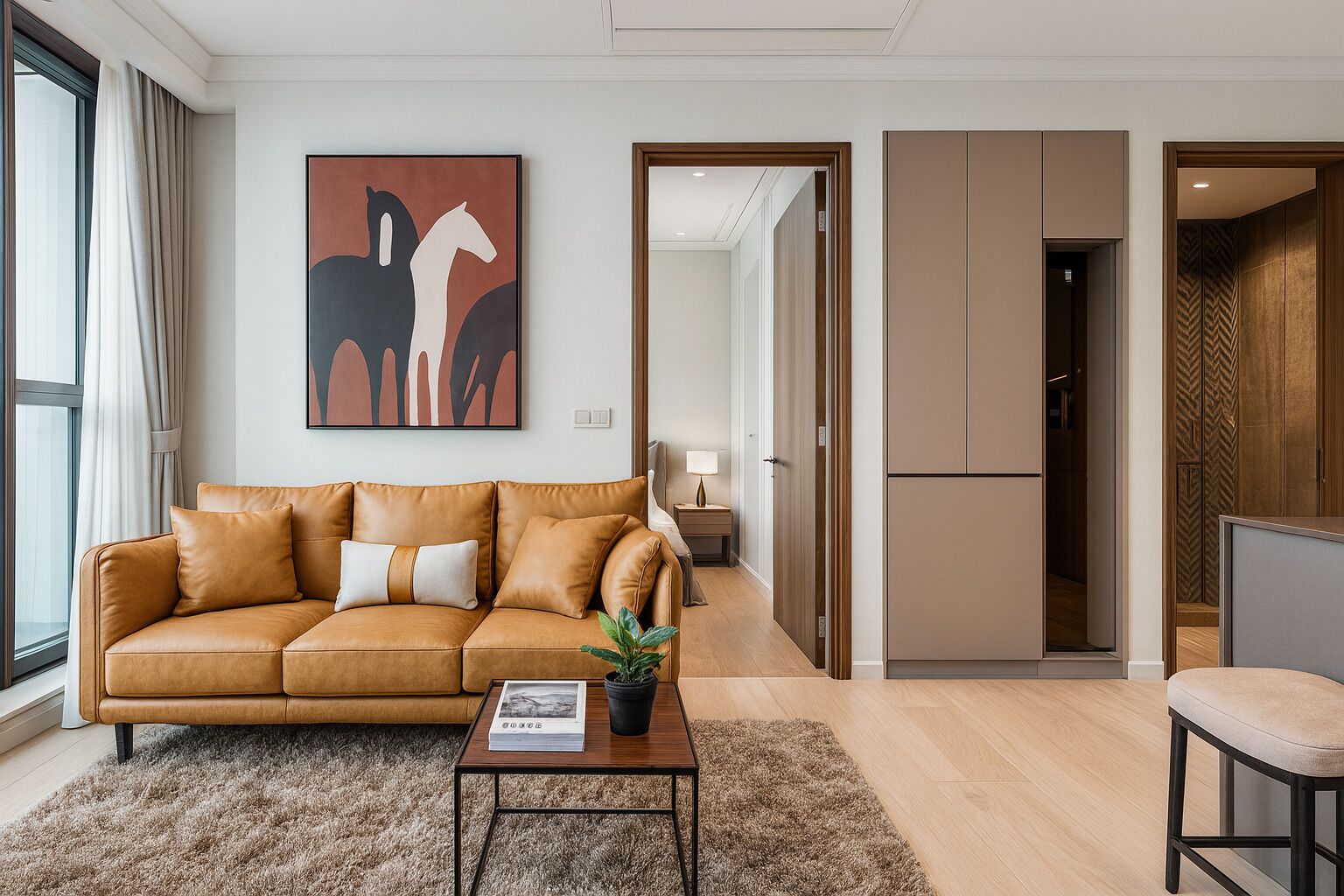 Appartement Premium, 1 chambre, balcon, vue ville | Literie hypoallergénique, minibar, décoration personnalisée