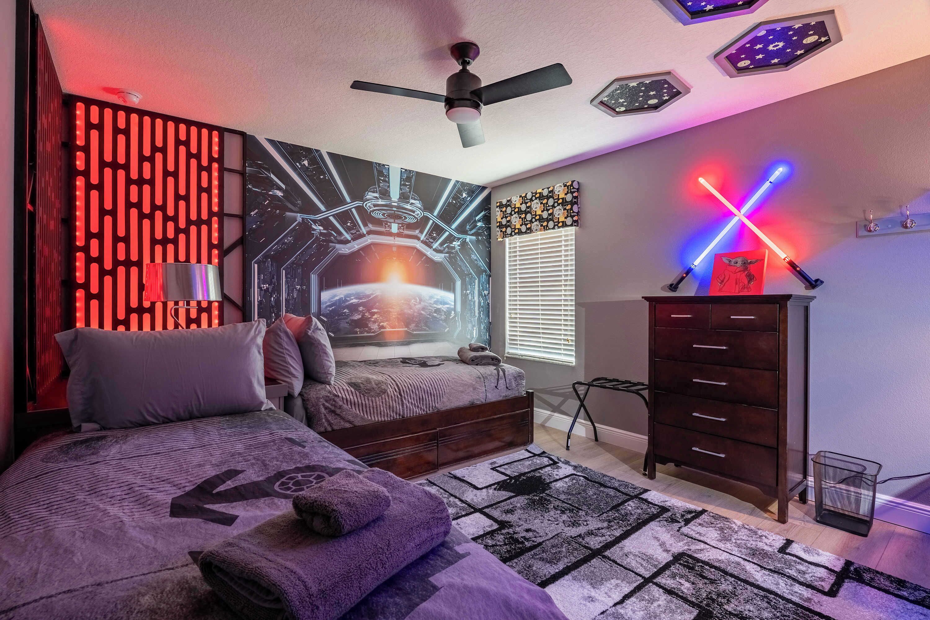 5 bedrooms, individually decorated, individually furnished, desk