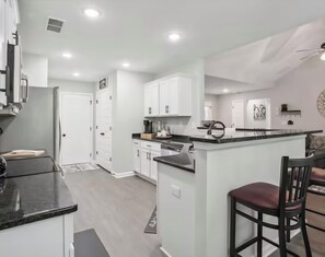 Microwave, oven, stovetop, dishwasher