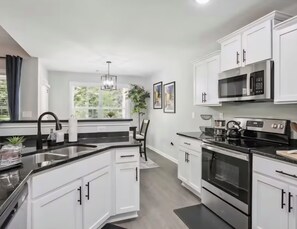 Microwave, oven, stovetop, dishwasher