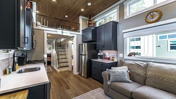 1 Bed/ 1 Bath Bunkhouse w/ Loft -Pet Friendly, Sleeps 6 | Living area | 50-inch Smart TV with digital channels, streaming services