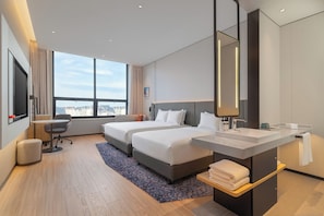 1 King And 1 Single Standard | Bathroom | Shower, rainfall showerhead, designer toiletries, hair dryer - Holiday Inn Express Changbaishan Beauty Pine by IHG (Yanbian)