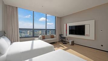 1 King And 1 Single Standard | Premium bedding, down comforters, desk, laptop workspace