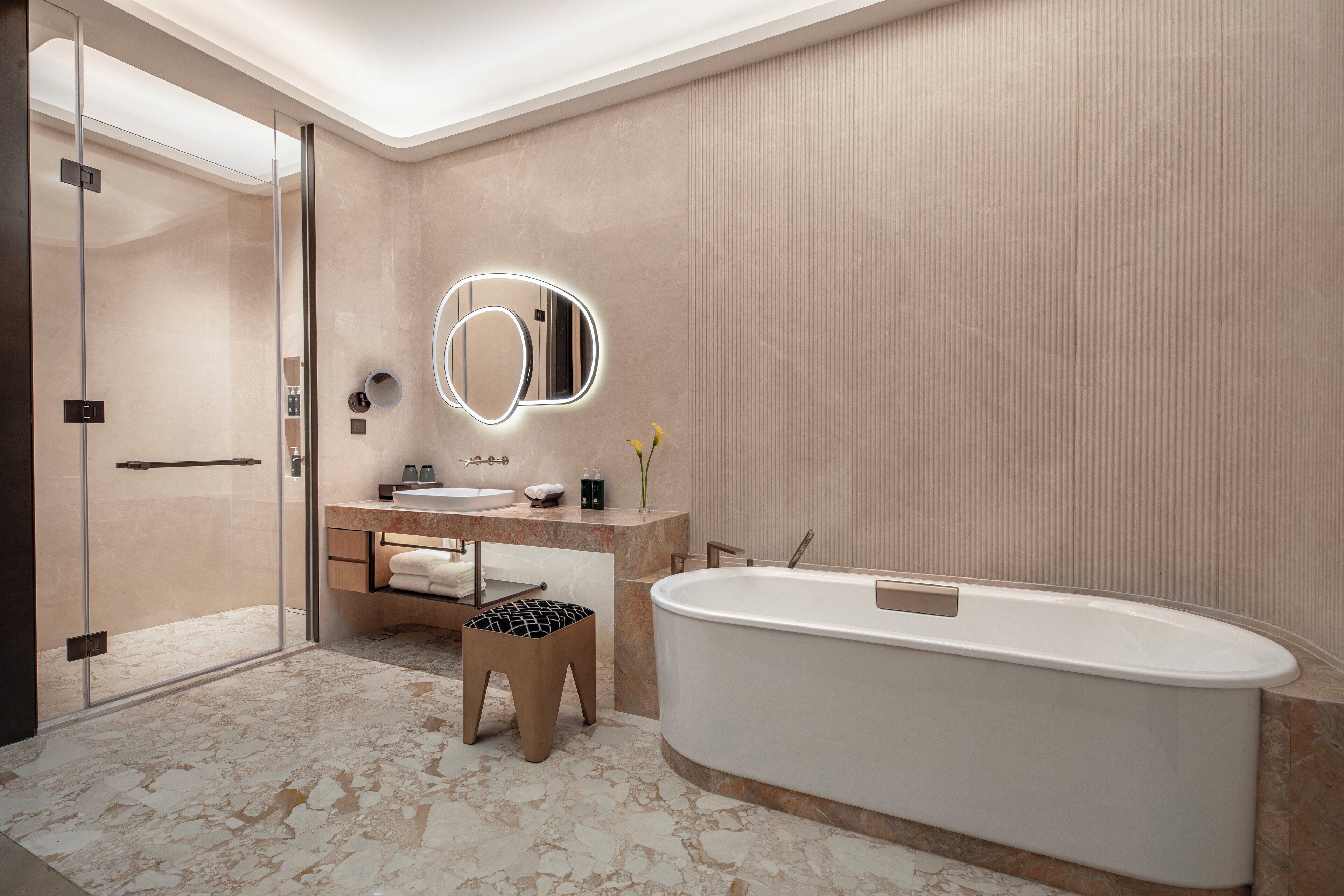 Premium bedding, memory-foam beds, free minibar, blackout curtains