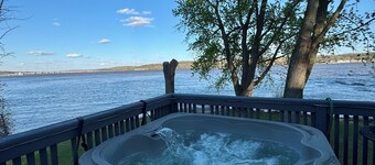 Riverfront Home with Hot Tub, Fire Pit & Scenic Views