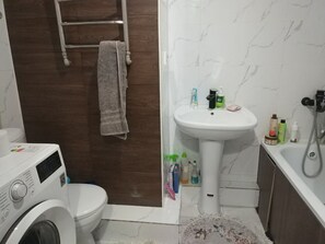 Towels, soap, toilet paper