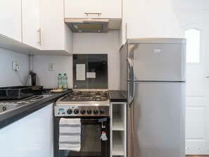 Fridge, oven, stovetop