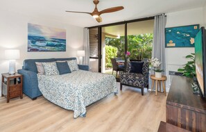 Departamento de lujo, lanai, vista al jardín | Camas extra