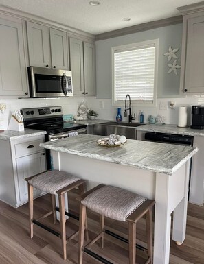 Microondas, horno, placa de cocina y lavavajillas