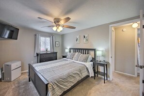 2 dormitorios, tabla de planchar con plancha, wifi gratis y ropa de cama