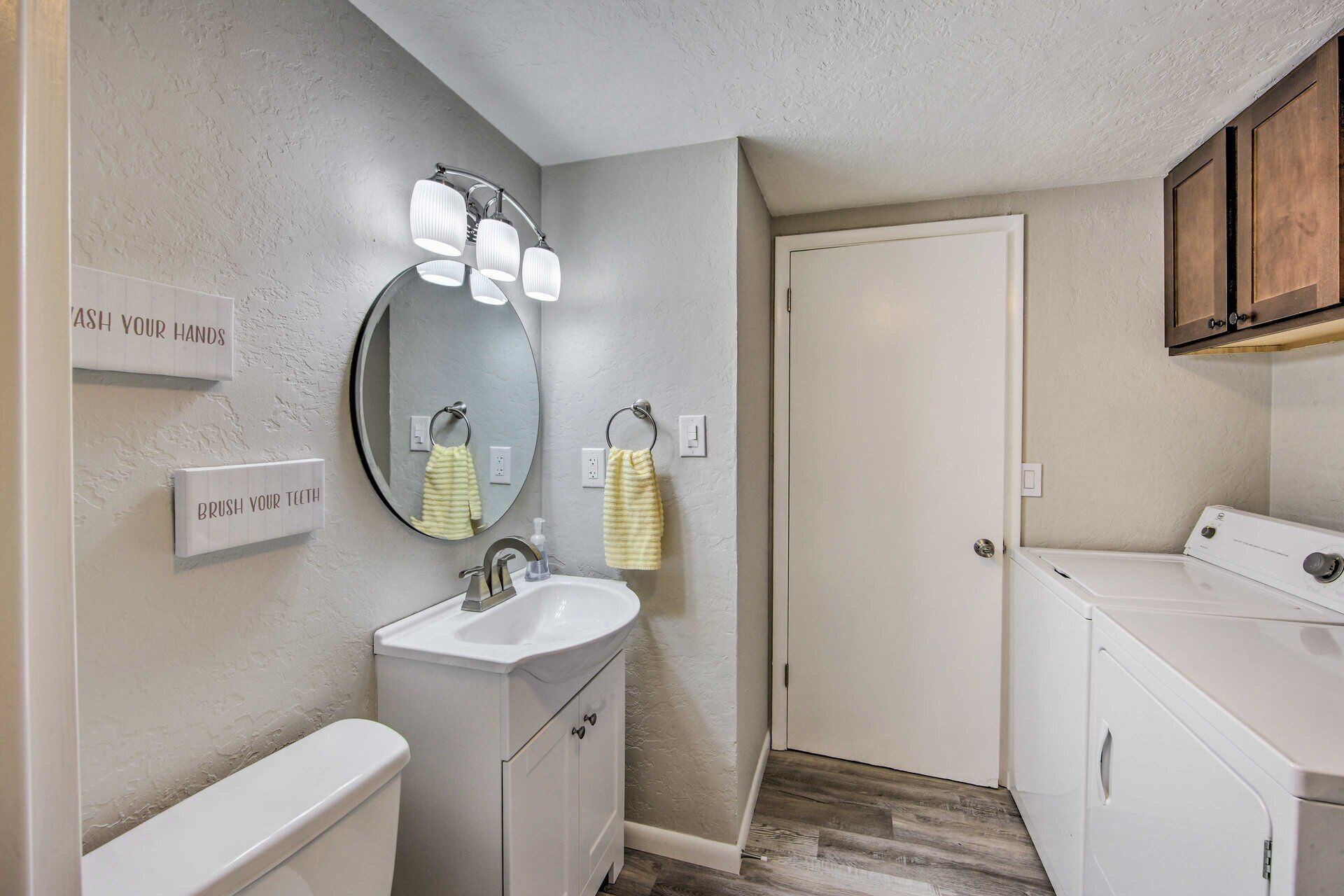 Shower, hair dryer, soap