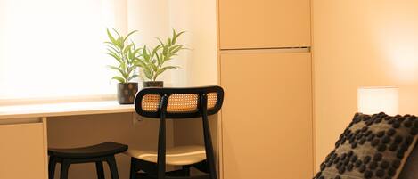 1 slaapkamer, een bureau, gratis wifi, beddengoed