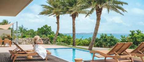 Luxury Villa, 2 Bedrooms, Private Pool, Ocean View | Terrace/patio