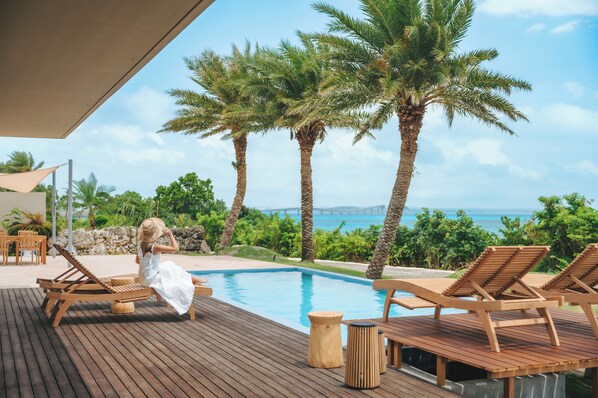 Villa Luxury, 2 camere da letto, piscina privata, vista oceano | Terrazza/patio