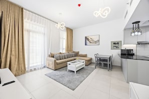 Deluxe-lejlighed - balkon - byudsigt | Stue