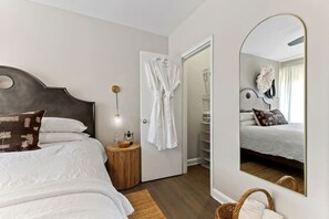 1 bedroom, desk, iron/ironing board, travel cot