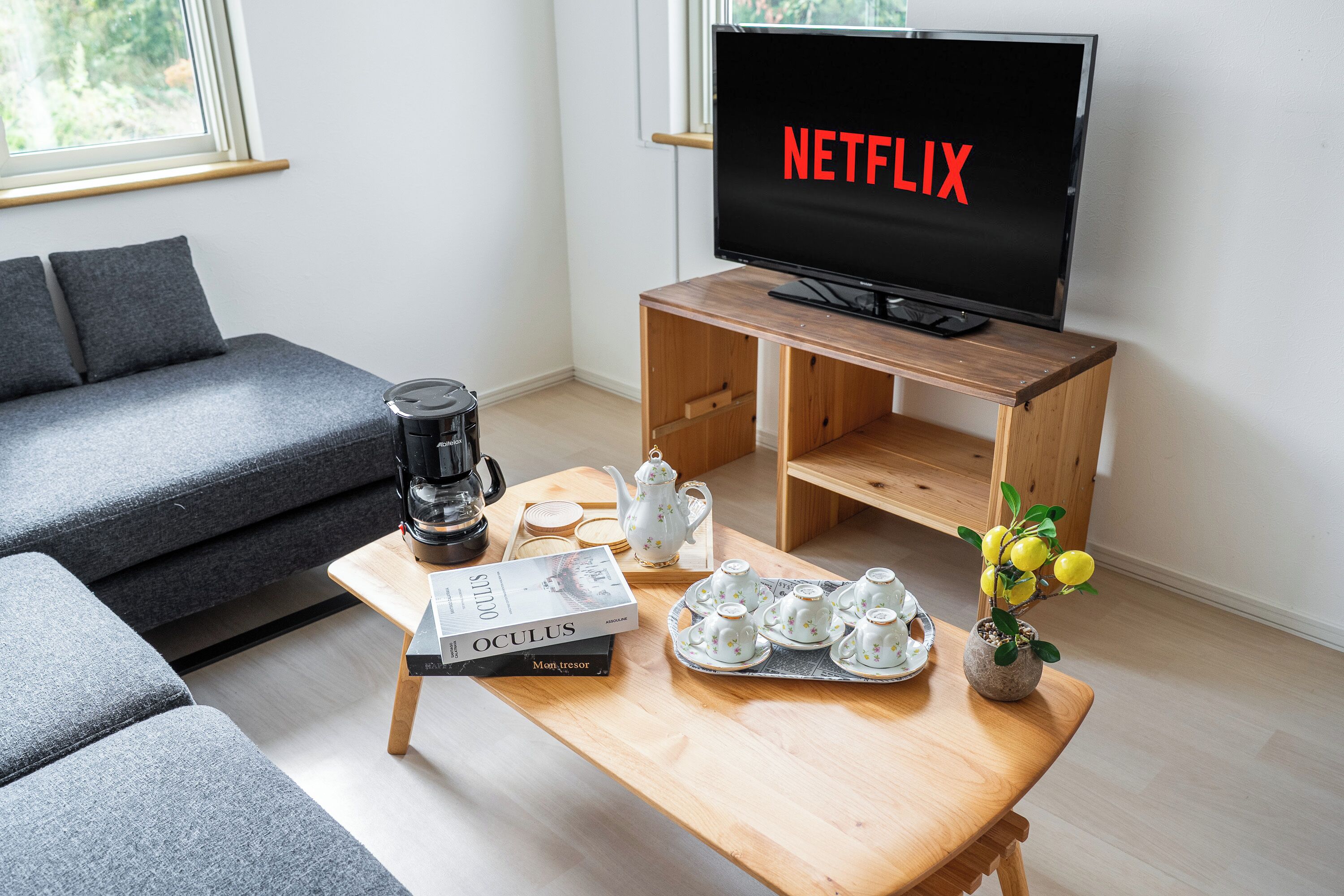 40-inch flat-screen TV with digital channels