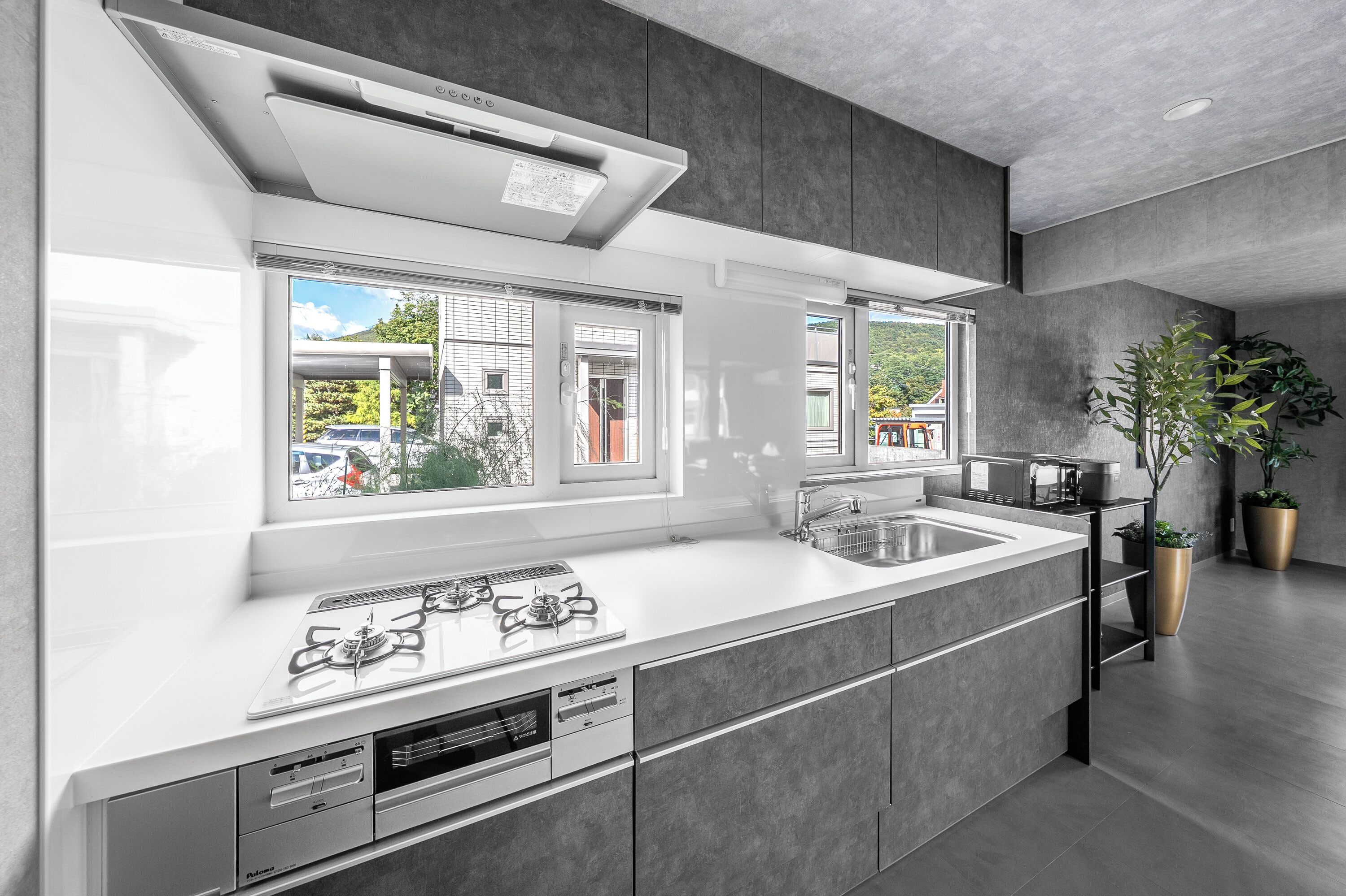 Kjøleskap, mikrobølgeovn, kokeplater og riskoker