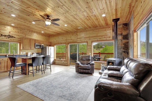 TV, fireplace, offices