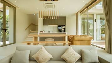 Grand Villa, Private Pool, Garden Area | Living area