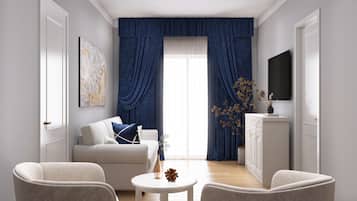 Suite | Caja de seguridad en la habitación, escritorio y cortinas blackout