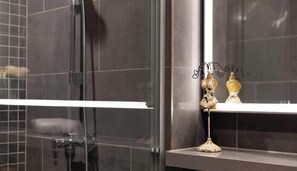 Luxury Apartment, Balcony, City View | Bathroom - Manzil - Stylish 1BR with Pool and Gym  (Dubai)