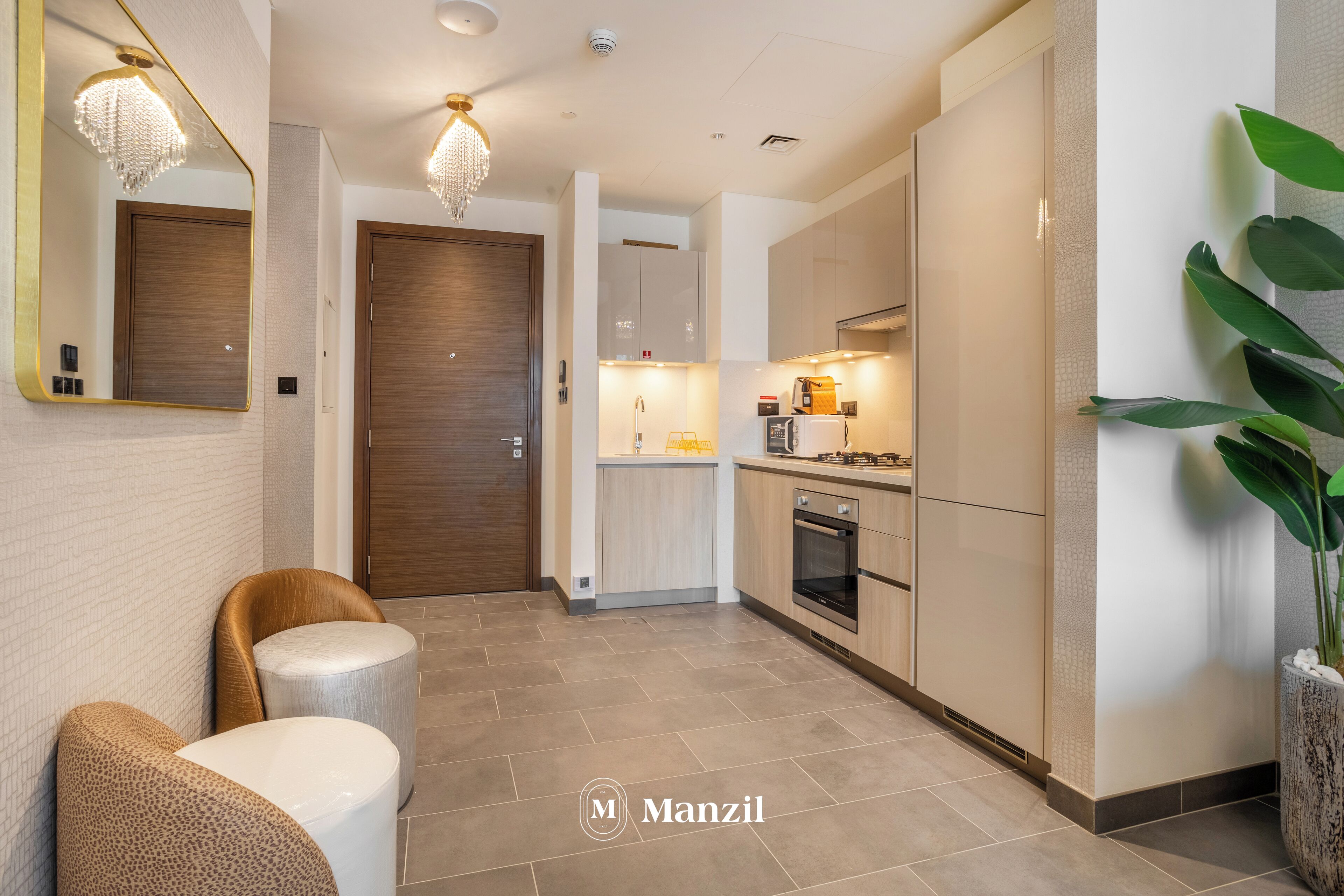 Appartement Luxe, balcon, vue ville | Coin cuisine privé