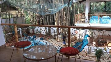 Quarto casal luxo, vista para a cidade | Terraço/pátio