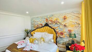 Deluxe Double Room, City View | Frette Italian sheets, premium bedding, down comforters