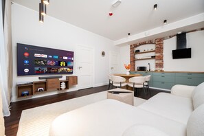 Living area - 2BR Apartment w/ Yoga Room, PS5 & 75” Smart TV (Tallinn)