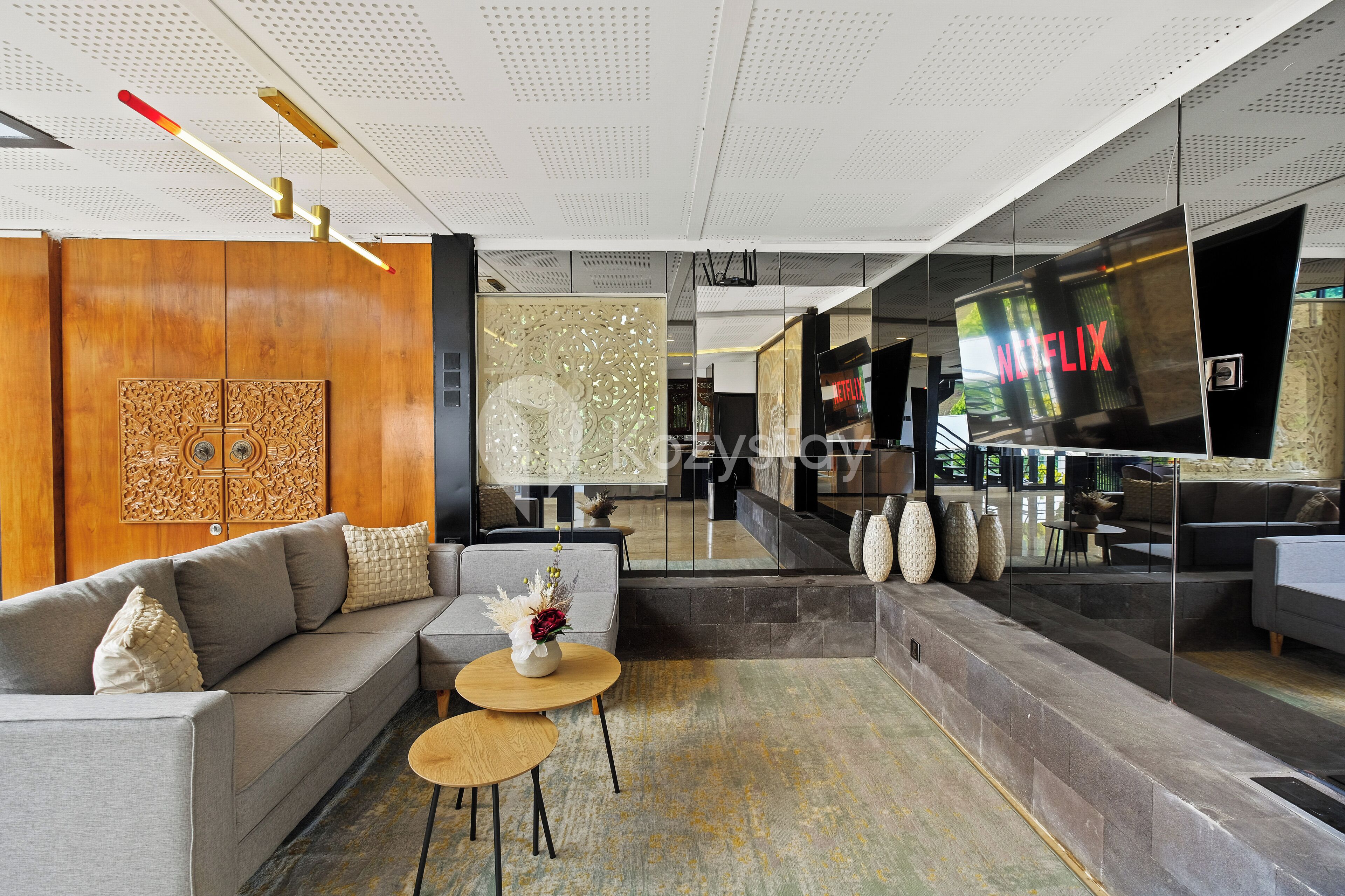 Villa, 4 Bedrooms, Mountain View | Living area | 55-inch Smart TV with cable channels, Netflix, streaming services