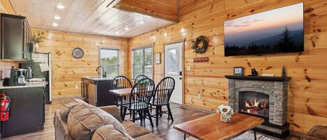 TV connectée, cheminée