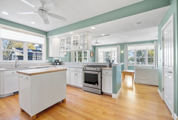 Fridge, microwave, oven, stovetop - BRAND NEW LISTING! Spacious 5BD Beachfront Retreat--Central A/C, Outdoor Shower, Right on Onset Beach (Onset)