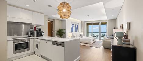 华丽开间, 阳台, 城市景观 | 私人厨房