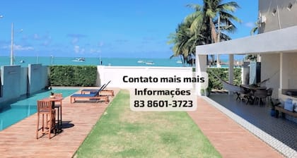 Beachfront House with Balcony and Sea View, João Pessoa