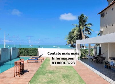 Casa Pé na Areia com Varanda e Vista para o Mar, João Pessoa