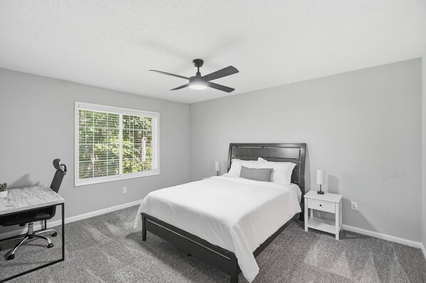 Desk, iron/ironing board, travel crib, free WiFi