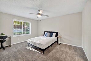 Desk, iron/ironing board, travel crib, free WiFi